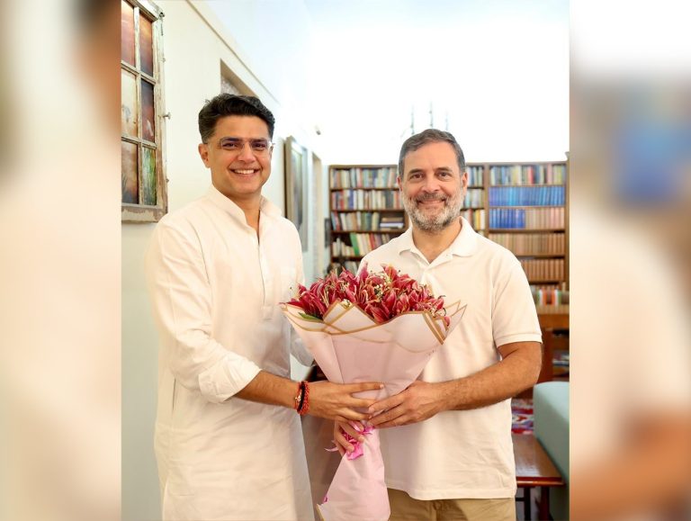 Sachin Pilot with Rahul Gandhi in New Delhi