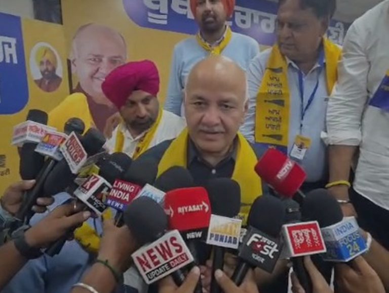 Manish Sisodia holds booth-level meeting with workers in Patiala