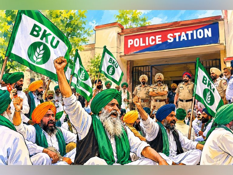 BKU holds protests at 48 Punjab police stations over Daljit Singh’s body removal