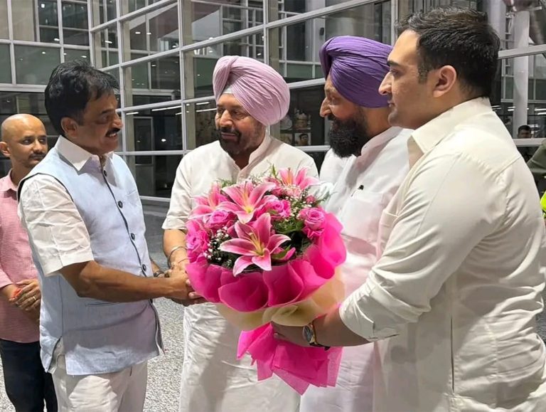 Congress leaders KC Venugopal along with Punjab LoP Partap Singh Bajwa in Chandigarh