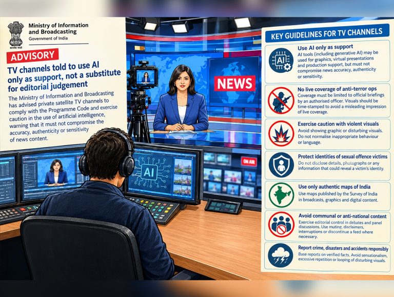 Govt advises TV channels to restrict AI use to assistive role