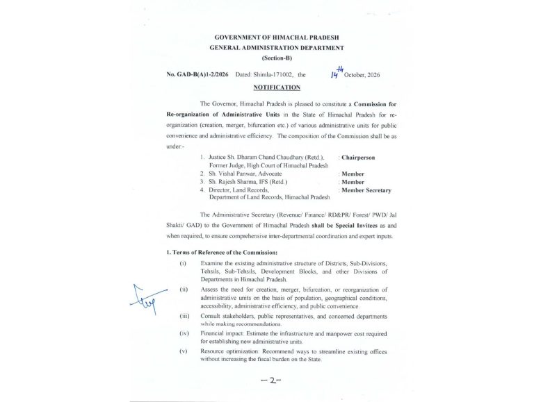 Himachal speeds up exercise to create new districts, forms four-member commission