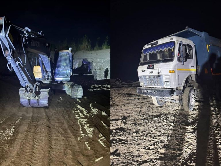 Illegal mining crackdown: One held, two vehicles seized in Nangal