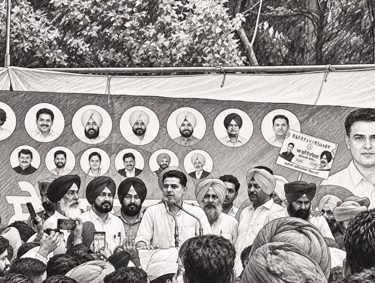 Pargat Singh along with Sachin Pilot