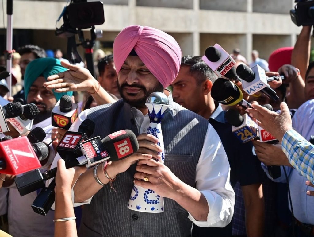 Imported liquor bottle becomes prop in attack on Punjab government’s functioning