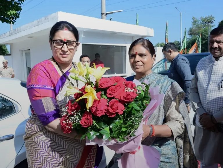 Smriti Irani holds organisational meetings with Haryana BJP leaders